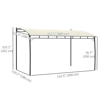 10' x 13' Backyard Pergola with UV30+ Protection Canopy and Steel Frame for Porch, Patio, Deck, Cream White