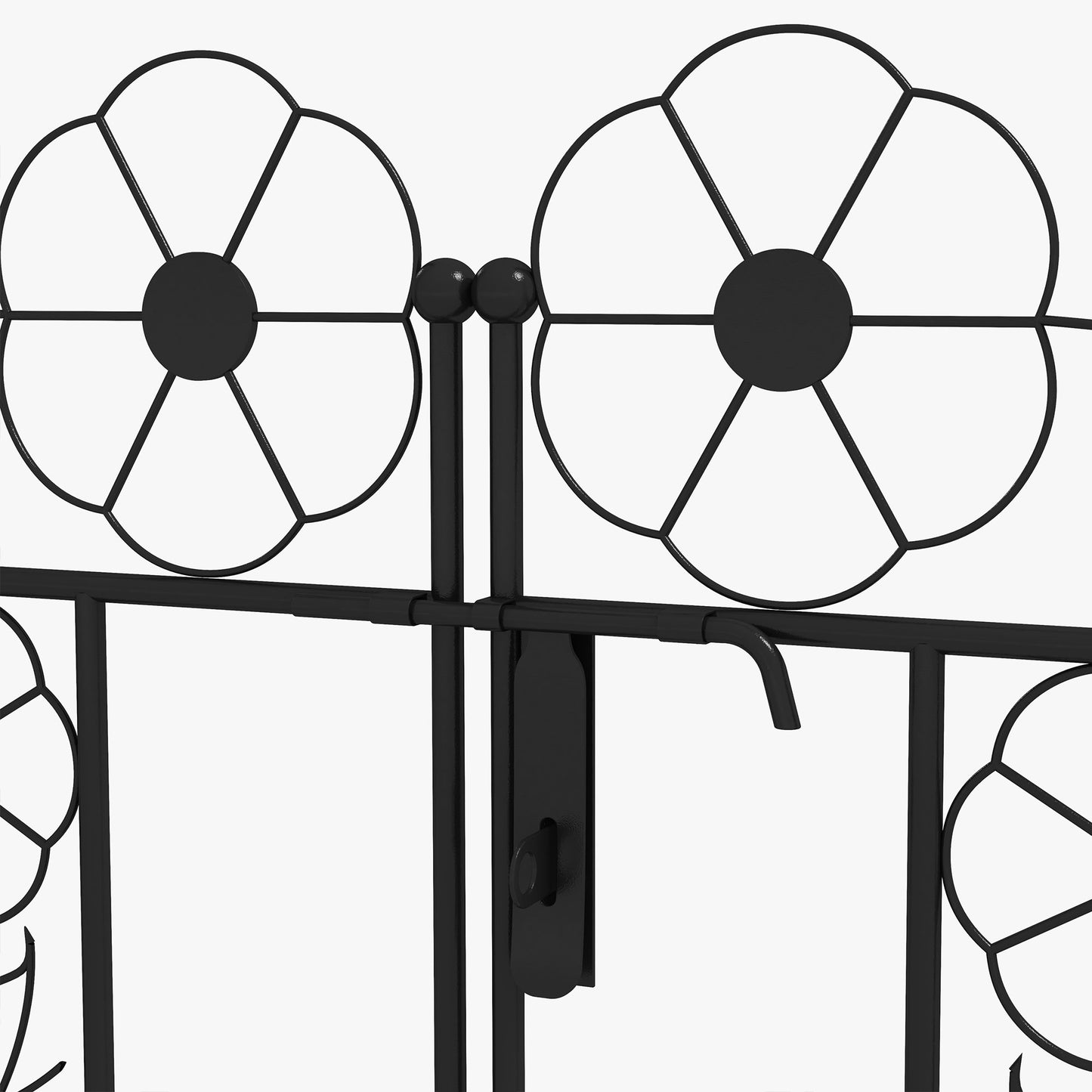 7.5FT Metal Garden Arbour with Double Gate, Arch Trellis for Climbing Vine Plants, Outdoor Wedding, Decoration, Black