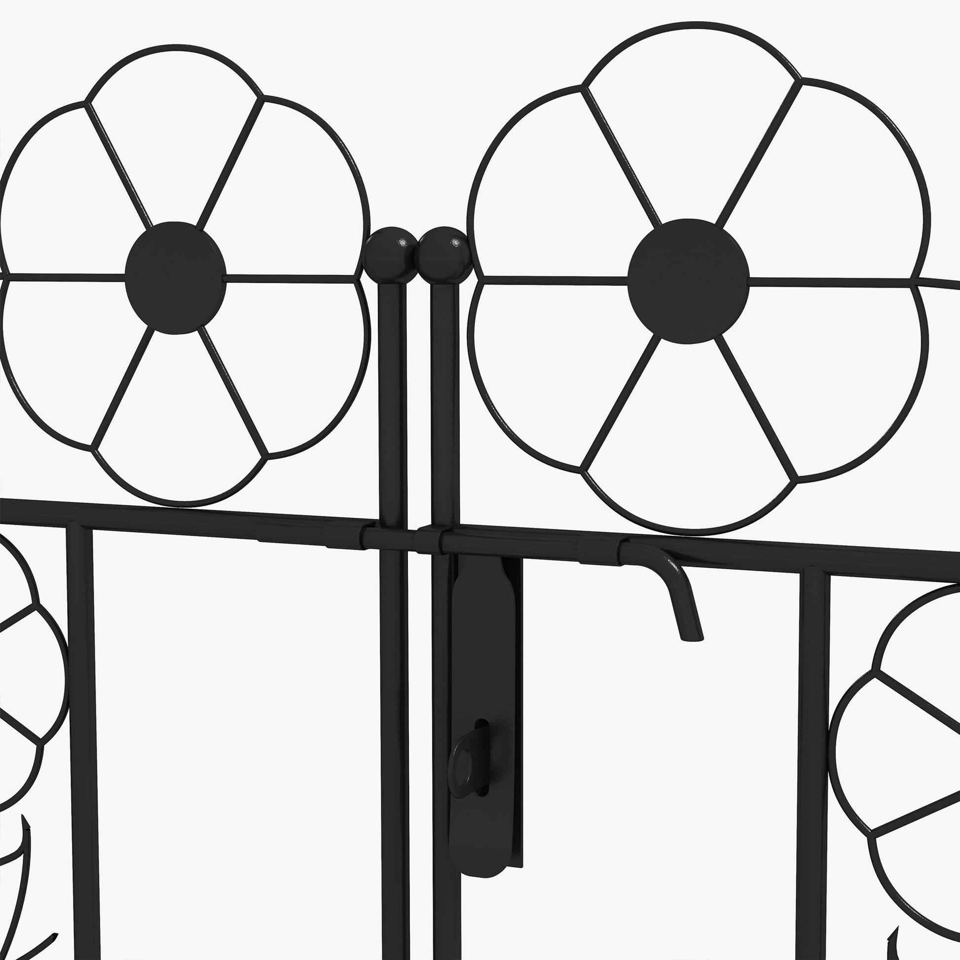 7.5FT Metal Garden Arbour with Double Gate, Arch Trellis for Climbing Vine Plants, Outdoor Wedding, Decoration, Black