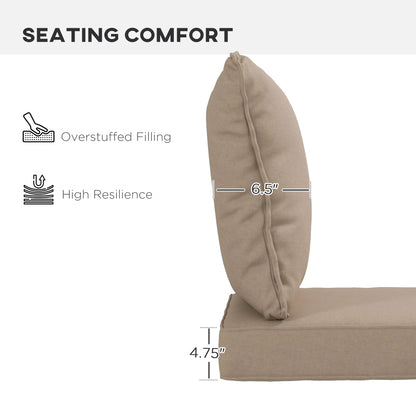 4-Piece Seat Cushion Pillows Replacement, Patio Chair Cushions Set with Back for Indoor Outdoor, Beige