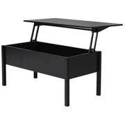 39" Modern Lift Top Coffee Table with Hidden Storage Compartment, Center Table for Living Room, Black