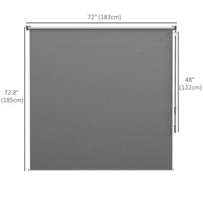 6' x 6' Patio Door Blinds, Outdoor Roller Shades, Cordless Roll Up Shade for Porch Gazebo, Light Grey
