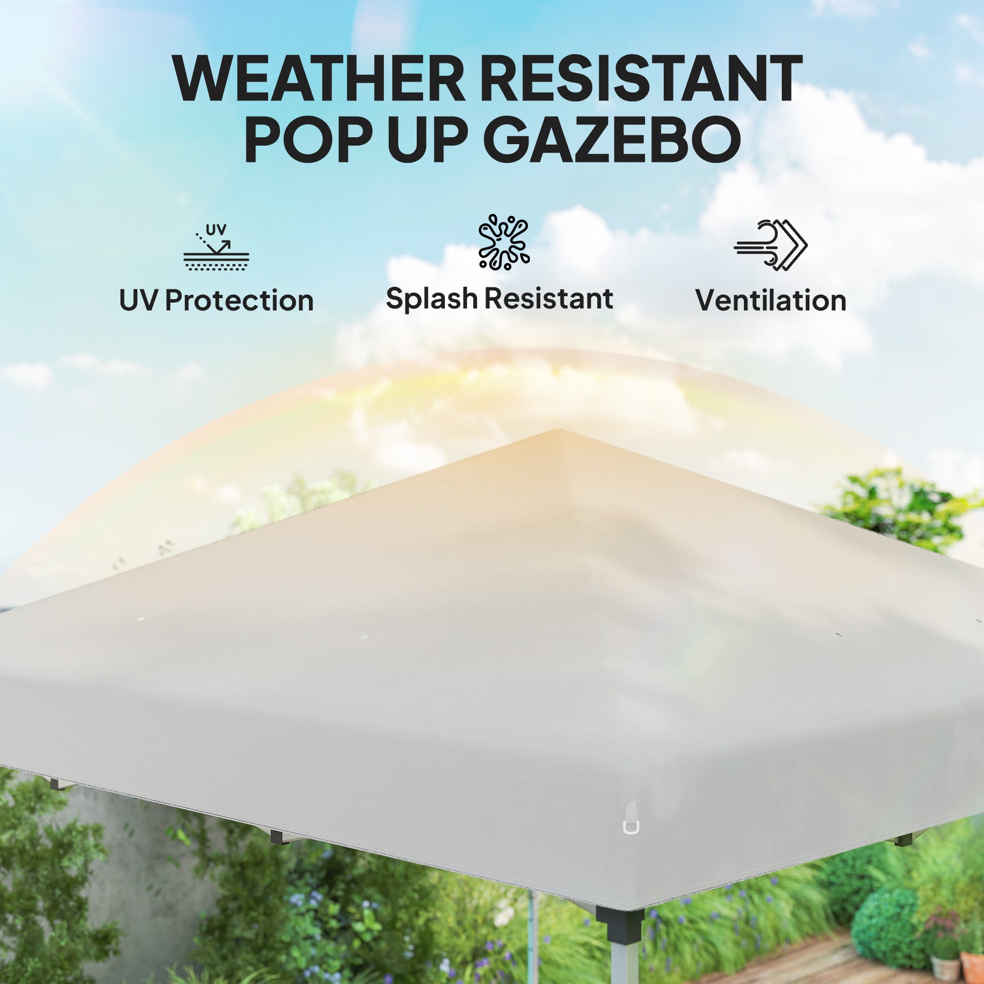 10' x 10' Pop Up Canopy with Sidewalls, Roller Bag, Height Adjustable Instant Tent for Outdoor, Garden, Patio, White