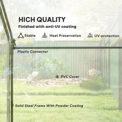 6'x3.3'x5.5' Walk-in Garden Greenhouse with Door and Window, Portable Mini Greenhouse for Plants Flowers Herbs, Steel Outdoor Hot House Growing Tent, Clear Plastic Cover