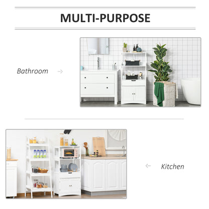 Bathroom Floor Cabinet, Free Standing Kitchen Cabinet with Shelves, Drawer and Doors, for Living Room, White