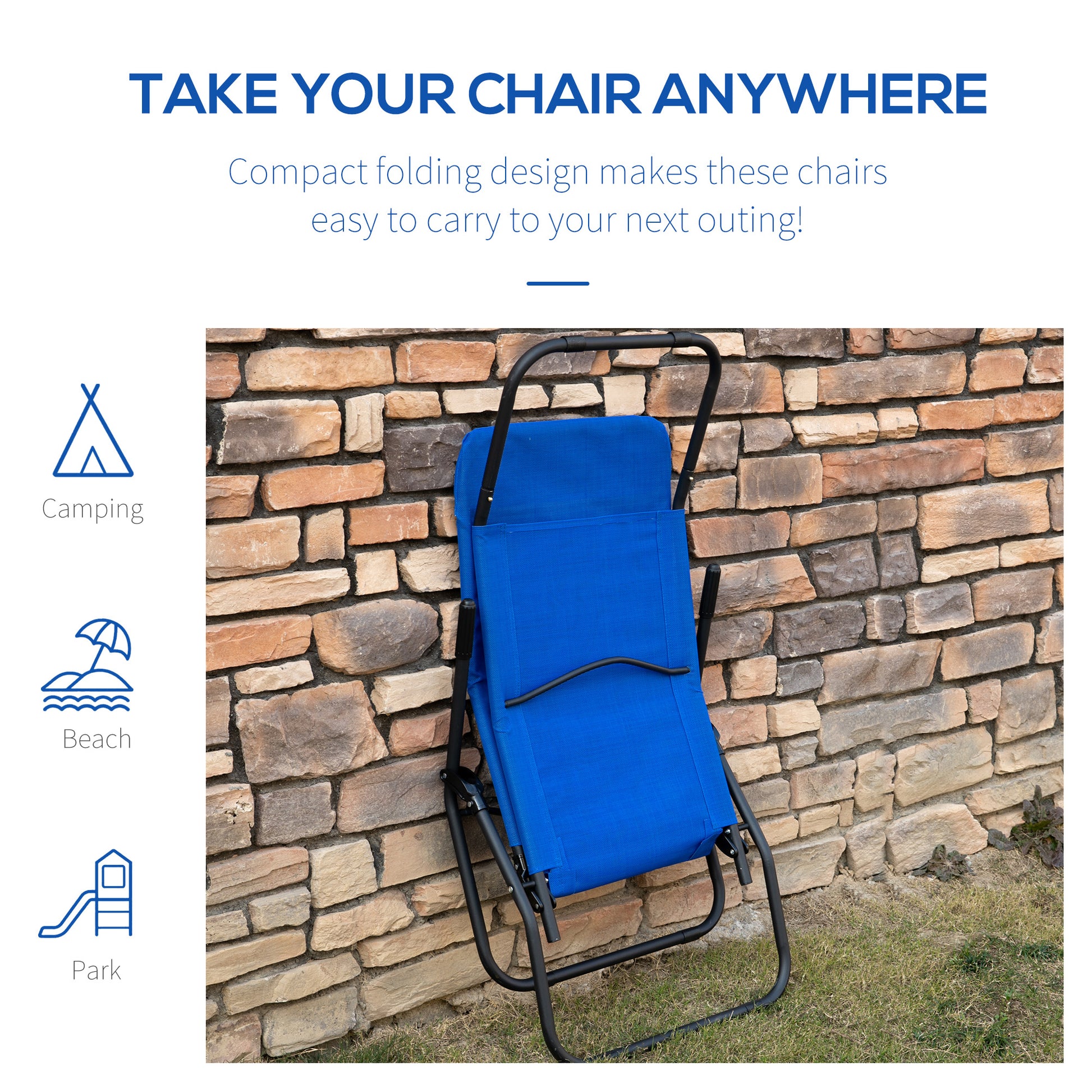 Foldable Patio Lounge Chair, Outdoor Beach Lounger with Breathable Mesh Fabric, Zero Gravity Chair with Reclining, Footrests, and Armrests, for Garden, Pool, Blue