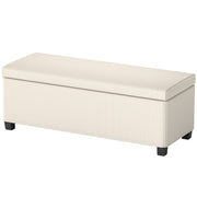 44 Inches Ottoman with Storage, Lid, Legs, Corduroy End of Bed Bench for Living Room, Bedroom, Entryway, Beige