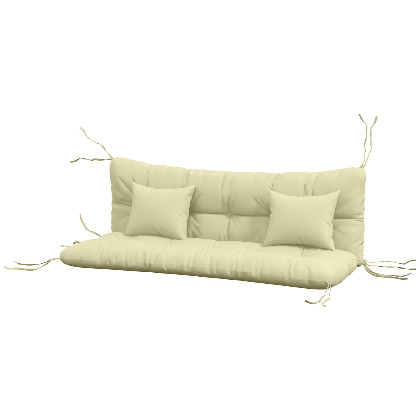 4-Piece Back and Seat Cushion Pillows Replacement and Pillows, Patio Chair Cushions Set with Ties, Cream White