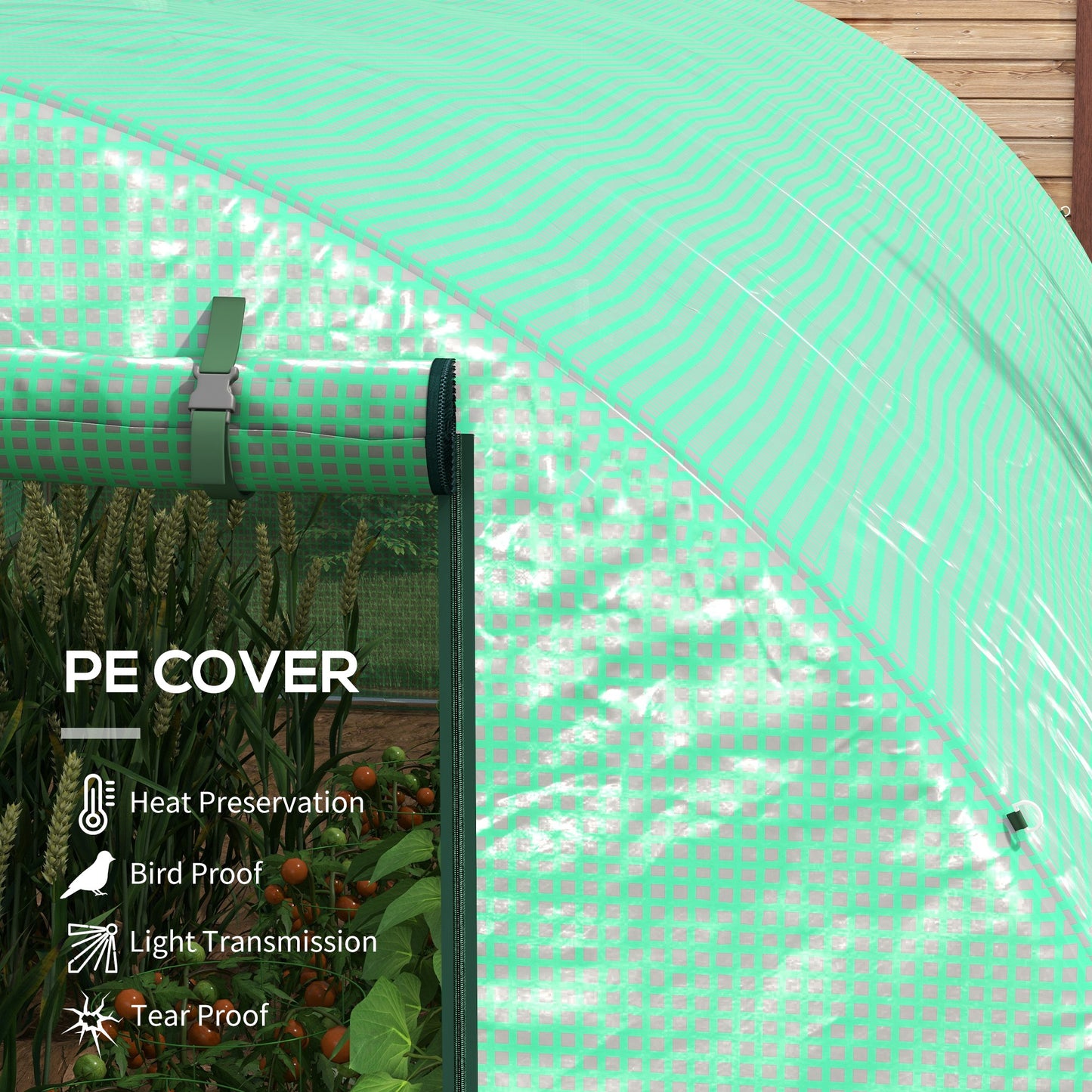 20' x 10' Walk-in Greenhouse with Sprinkler System, Tunnel Green House with Wide Roll-up Door, 12 Mesh Windows, Green