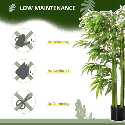 4.6FT Artificial Bamboo Tree Faux Decorative Plant in Nursery Pot for Indoor Décor