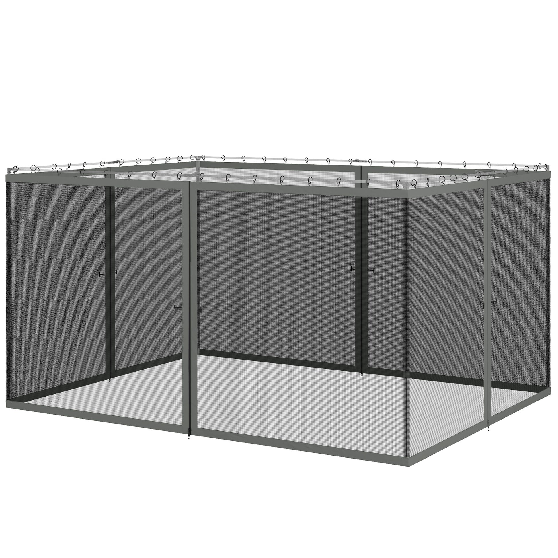 Replacement Mosquito Netting for Gazebo 10' x 13' Black Screen Walls for Canopy with Zippers