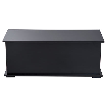 39.5" Storage Chest with 2 Safety Hinges, Storage Box Organizer with Flip-Top Lid, Entryway Storage Bench, Black