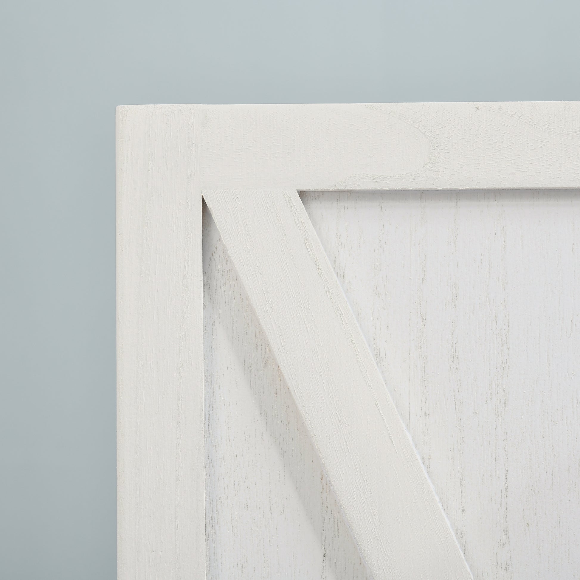 4-panel Wall Partition Farmhouse Room Separator with Foldable Design Wooden Frame 5.6FT, White