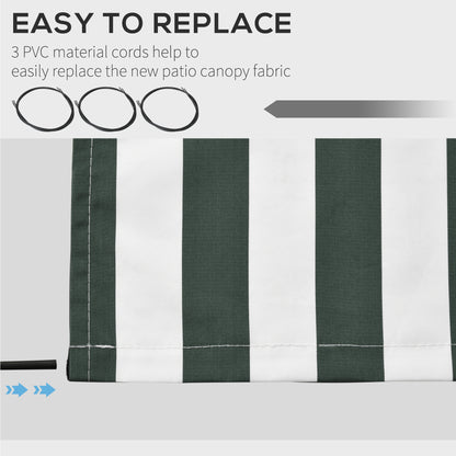 11' x 10' Retractable Awning Fabric Replacement Outdoor Sunshade Canopy Awning Cover, UV Protection, Green and White