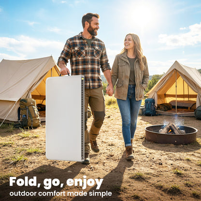 Folding Picnic Table Heavy Duty Camping Table 34" x 34", Indoor Outdoor Use for Picnic, Beach, BBQ, White