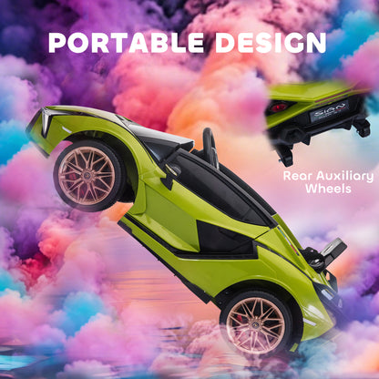 Aosom Compatible 12V Battery-powered Kids Electric Ride On Car Toy with Parental Remote Control Music Lights MP3 Green