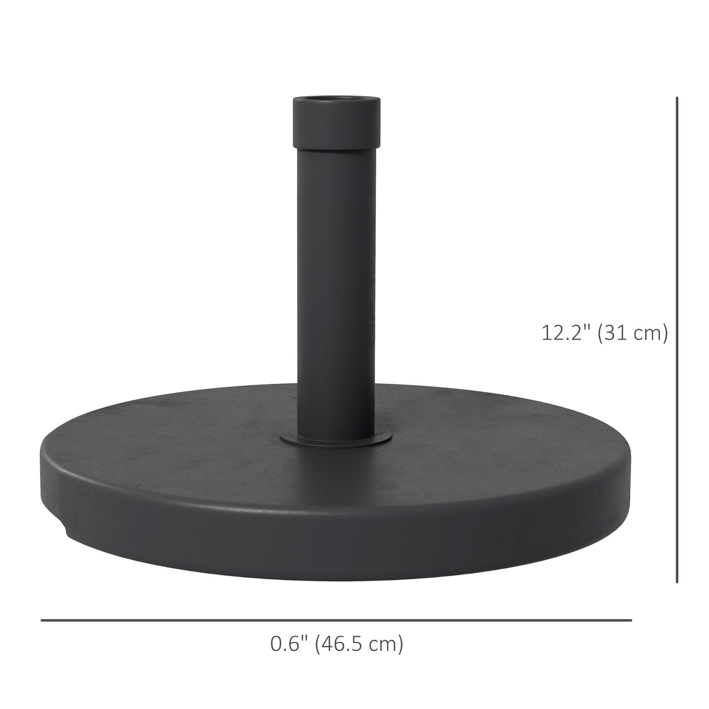 33 lbs Concrete Parasol Base, Heavy Duty Patio Umbrella Stand, 18.3" Round Garden Parasol Holder, Black