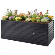 5' x 3' x 2' Raised Garden Bed, Galvanized Planter Box for Growing Flowers, Herbs and Vegetables, Black