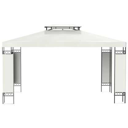 10' x 13' Outdoor Gazebo, Double Roof Patio Gazebo Canopy Shelter with Screen Decorate Corner Frame, White