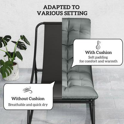 Outdoor Patio Rocking Chair with Cushion, Steel Frame Balcony Chair with Mesh Deep Seat for Porch, Garden, Grey