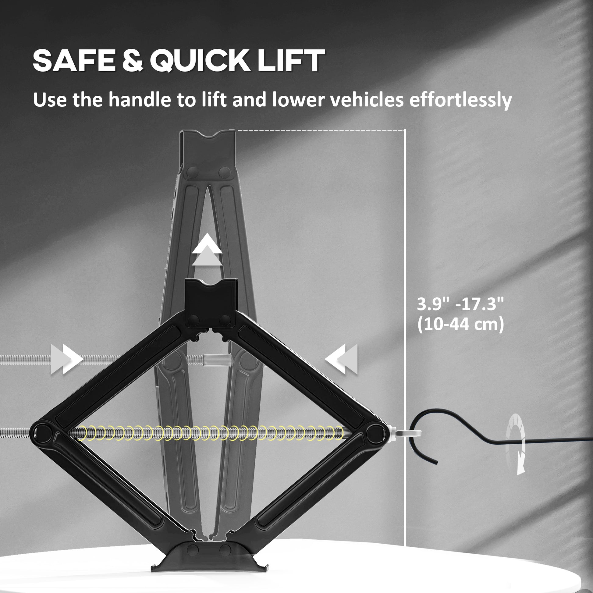 Steel Car Jack, Portable Scissor Jack, 2 Ton (4400 lbs) Capacity for Auto Sedan SUV MPV Tire Changes & Repairs, Black