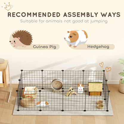 Pet Playpen, DIY Cage House for Small Animals, Guinea Pigs, Hedgehogs, Black
