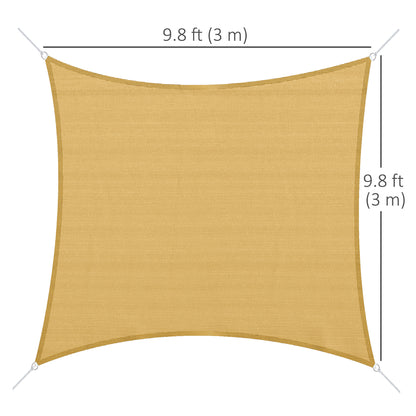 10ft x10ft Square Canopy Sun Shade Sail Garden Cover UV Protector Outdoor Patio Lawn Shelter with Carrying Bag Sand