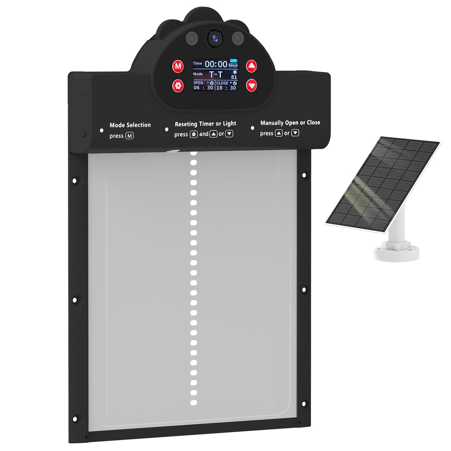 2K HD AI Camera Automatic Chicken Coop Door with APP, WiFi Solar Powered with 5200 mAh Large Battery, Alarm Driver