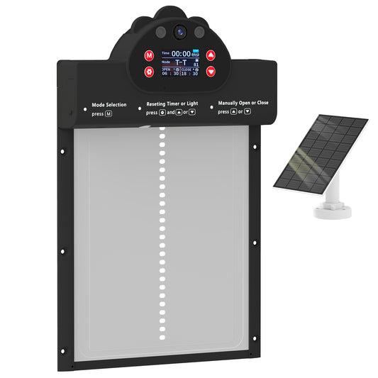 2K HD AI Camera Automatic Chicken Coop Door with APP, WiFi Solar Powered with 5200 mAh Large Battery, Alarm Driver