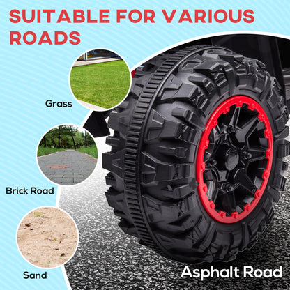 Aosom Kids 4 Wheeler Quad with Music, Headlights, High & Low Speed, Kids ATV for 3-5 Years Old Boys & Girl, Red