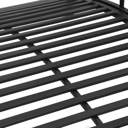 3.3FT Classic Garden Bridge with Safety Railings Arc Footbridge Decorative Pond Bridge for Backyard Creek Stream, Black