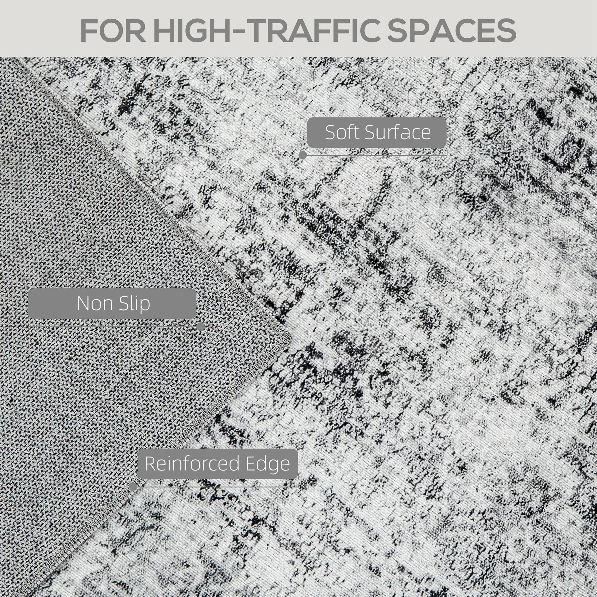 Area Rug for Living Room 8x10, Modern Abstract Machine Washable Rug, Non-Slip Carpet for Bedroom, Dining Room, Grey