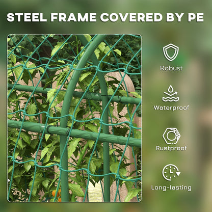 Metal Garden Trellis, Arch Trellis for Climbing Plants Outdoor, A-Frame, with Climbing Net, 17" x 72" x 72"