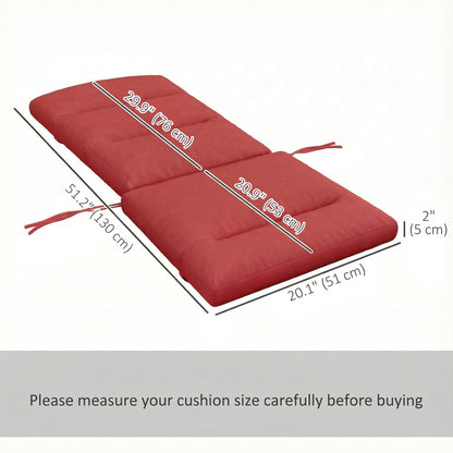 Patio Chair Cushion for Adirondack Chairs Replacement Cushion with Back and Ties, Wine Red