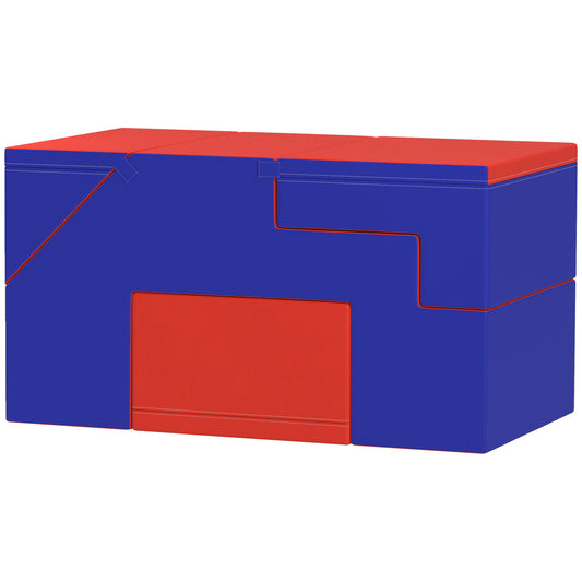 Qaba 2-Piece Soft Play Kids Foam Play Se for Crawl and Climb, Dark Blue