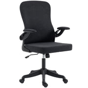 Ergonomic Office Chair, Swivel Desk Chair with Adjustable Lumbar Support and Height, Flip-up Armrests, Wheels, Black