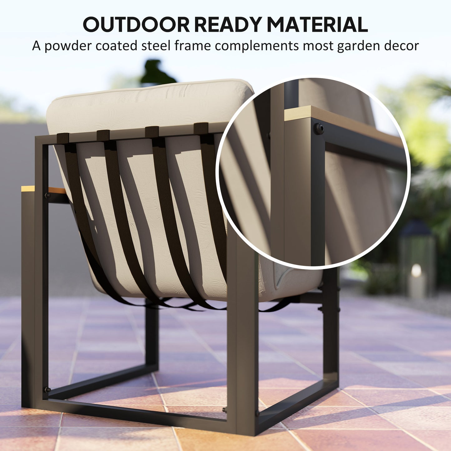 4 Piece Patio Furniture Set, Outdoor Loveseat Sofa Set with Thick Cushions and Coffee Table, Light Grey
