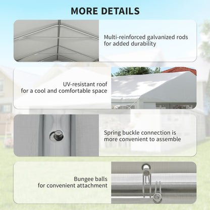 23' x 39' Party Tent, Heavy Duty Outdoor Canopy Tent Shelter with 2 Doors and 12 Windows for Parties, Events, White