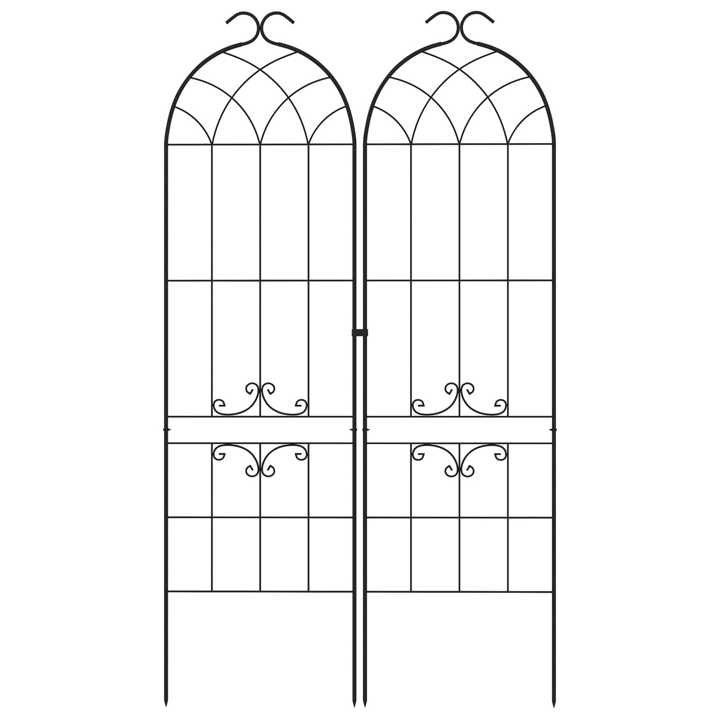 2 Pcs Garden Trellis for Climbing Plants, Outdoor Metal Trellis Plant Support Trellises for Patio, Lawn, Backyard