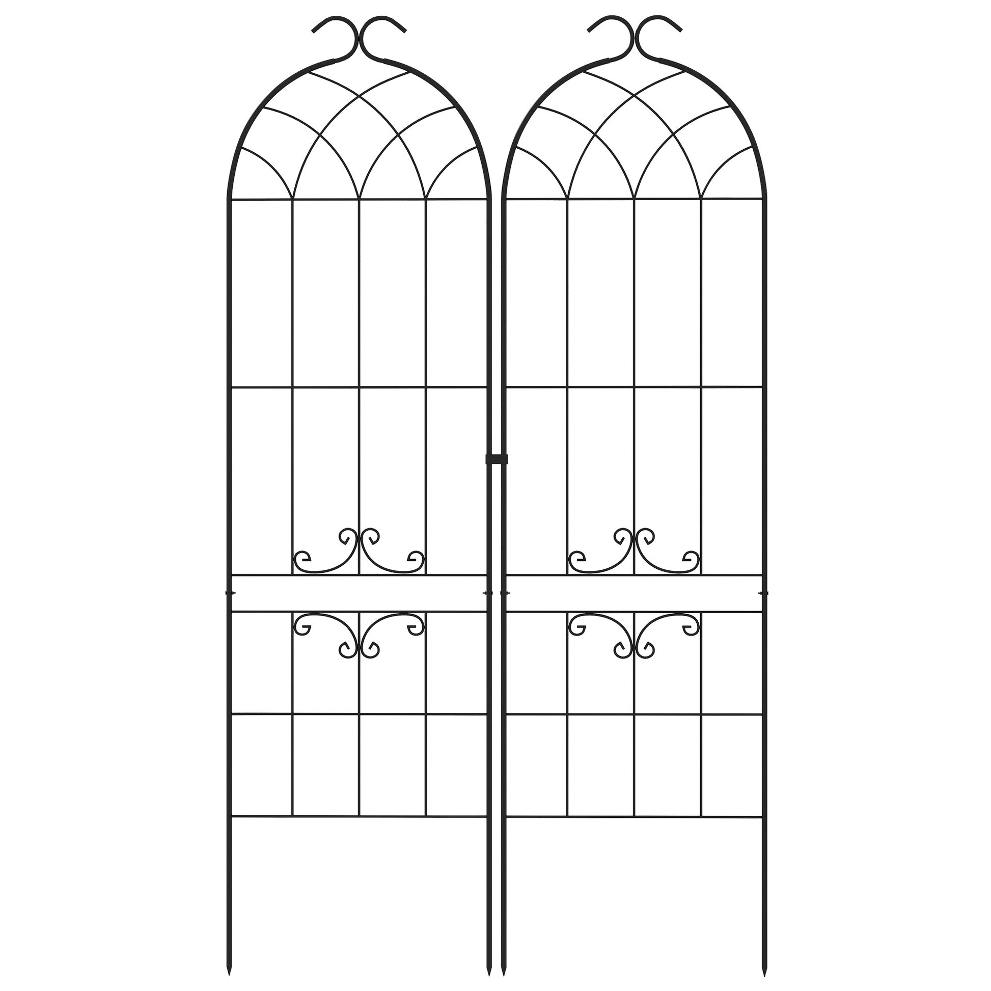 2 Pcs Garden Trellis for Climbing Plants, Outdoor Metal Trellis Plant Support Trellises for Patio, Lawn, Backyard