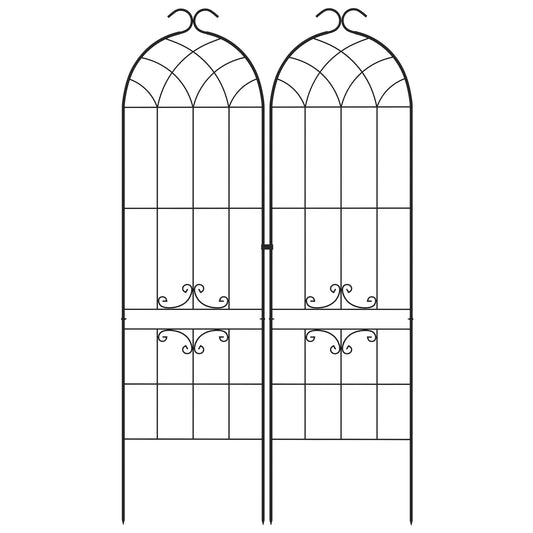 2 Pcs Garden Trellis for Climbing Plants, Outdoor Metal Trellis Plant Support Trellises for Patio, Lawn, Backyard