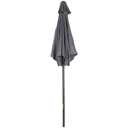 6.6FT Patio Umbrella, Outdoor Parasol with 6 Solid Ribs, Dark Grey