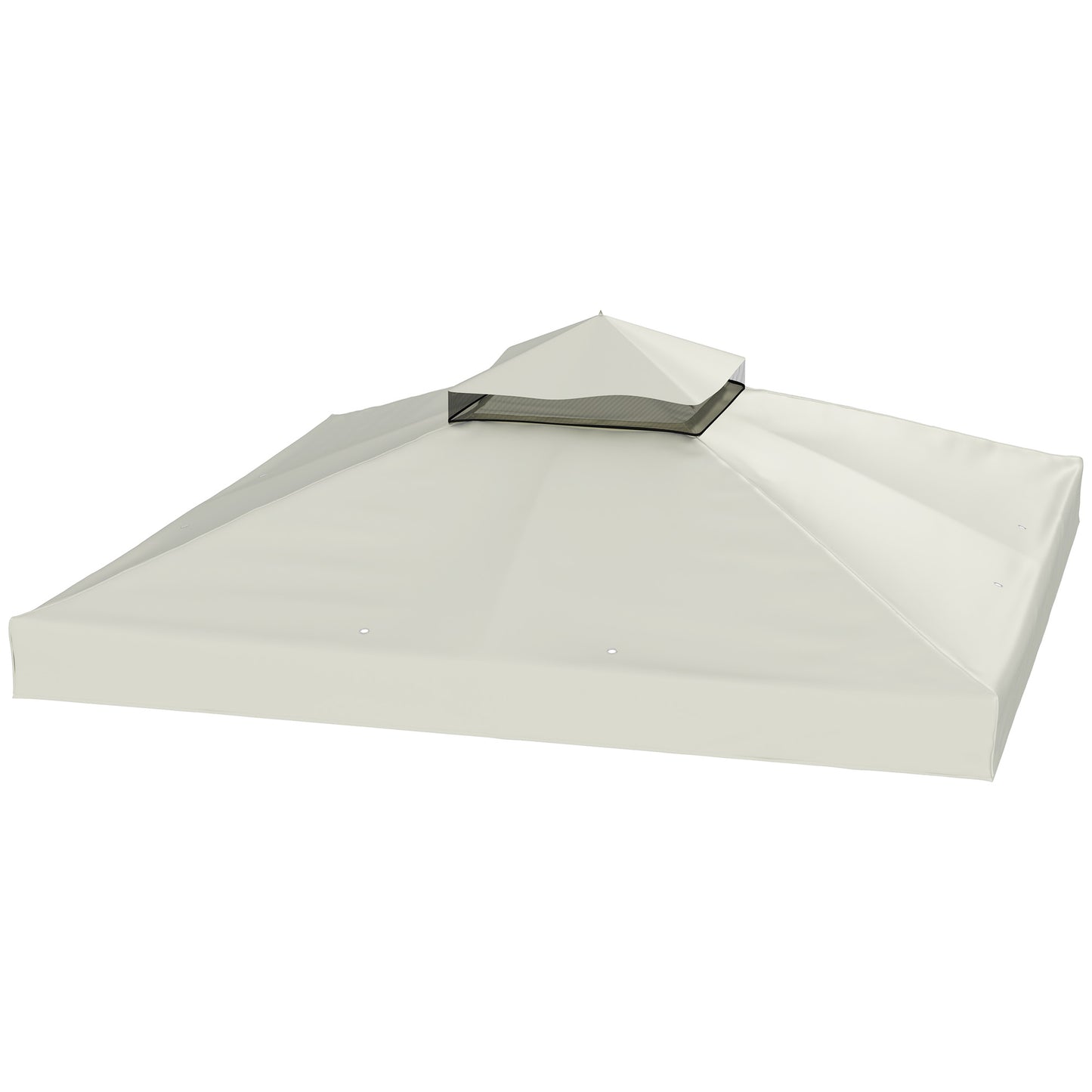 10' x 10' Gazebo Canopy Replacement Cover, 2-Tier Garden Gazebo Roof Replacement, UPF30+, TOP COVER ONLY, Light Grey
