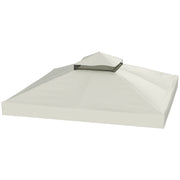 10' x 10' Gazebo Canopy Replacement Cover, 2-Tier Garden Gazebo Roof Replacement, UPF30+, TOP COVER ONLY, Light Grey