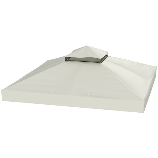 10' x 10' Gazebo Canopy Replacement Cover, 2-Tier Garden Gazebo Roof Replacement, UPF30+, TOP COVER ONLY, Light Grey
