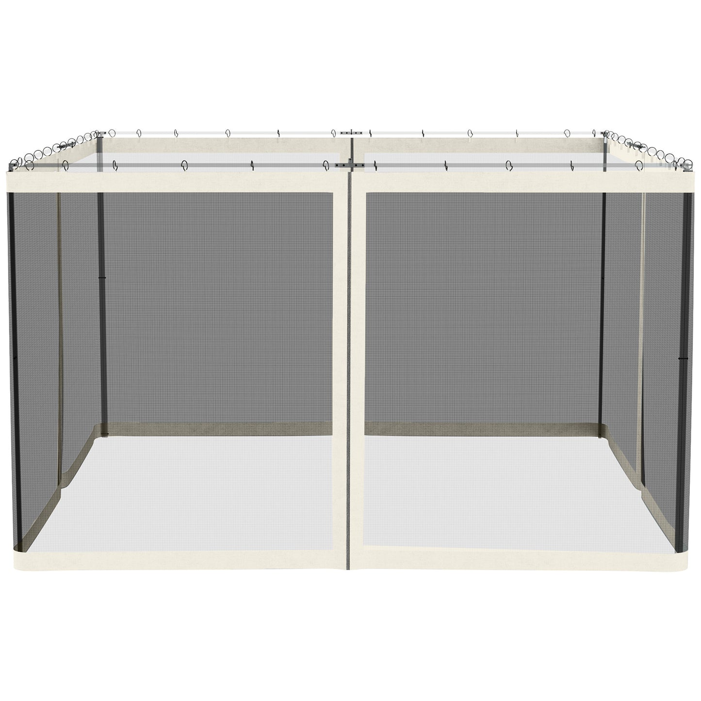 Replacement Mosquito Netting for Gazebo 10' x 12' Black Screen Walls for Canopy with Zippers, White
