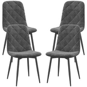 Dining Chairs Set of 4, Upholstered Dining Room Chairs with Steel Legs, Modern Kitchen Chair for Dining Room, Grey