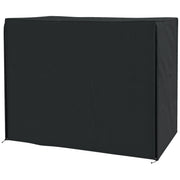 3 Seater Garden Swing Cover, Waterproof 420D Outdoor Swing Bench Cover with Zip, Windproof and Anti-UV, Black