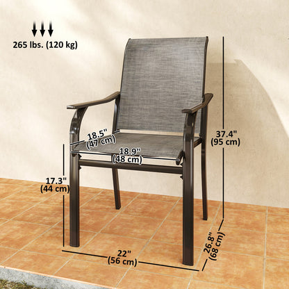 Patio Chairs Set of 2 with Armrest and High Backrest, for Backyard, Balcony, Porch, Poolside, Deck, Garden, Brown