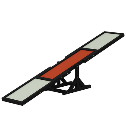 Wood Pet Seesaw, Dog Agility Training Equipment for Obedience Training, Weather Resistant, Black